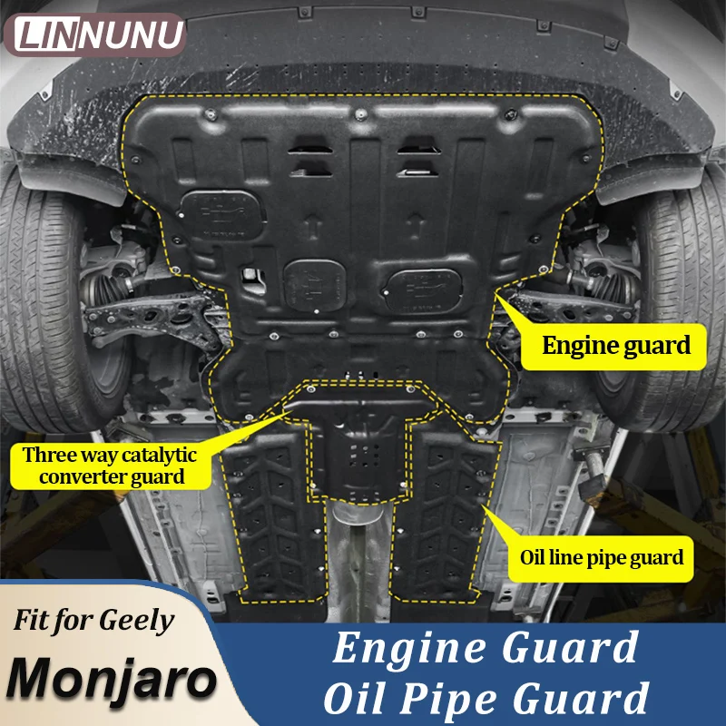 LINNUNU Engine Guard Fit for Geely Monjaro Manjaro Xingyue L Accessories Engine Under Cover Lower Splash Shield Guards Protector