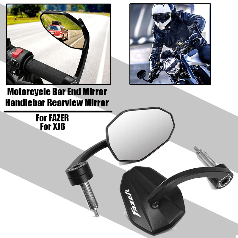 

Зеркала заднего вида для мотоциклов YAMAHA FZ1 FZ6 FZ8 FAZER XJ6, 7/8 дюйма (22 мм), аксессуары для мотоциклов, зеркала на руль.