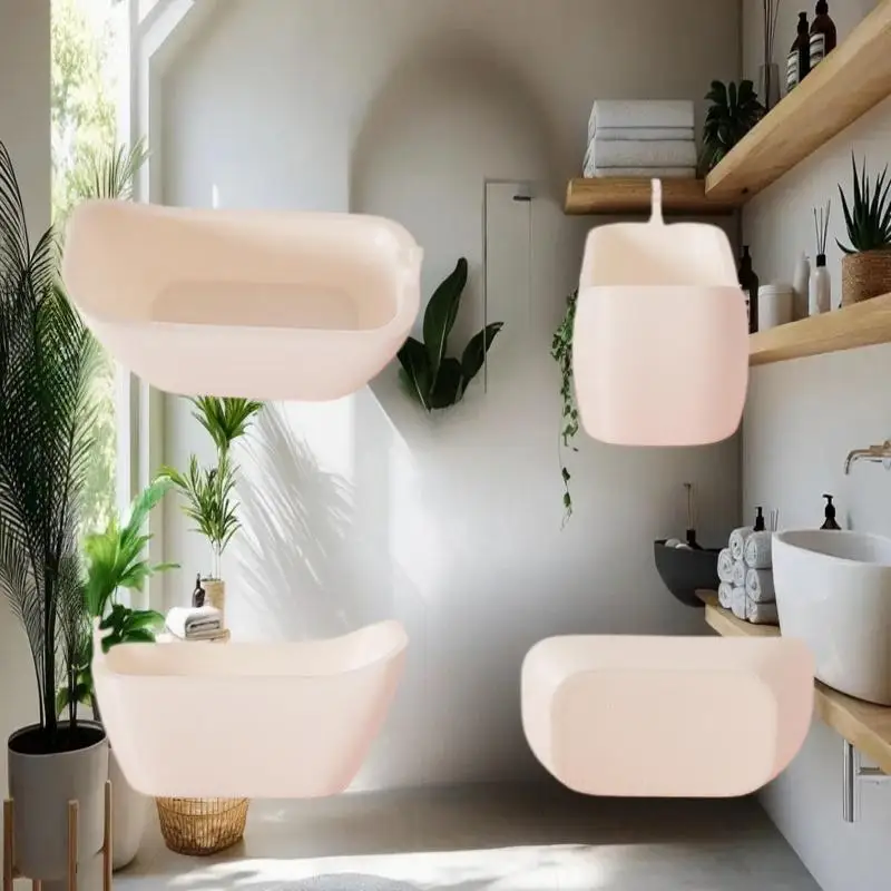 8: 1/12 ミニチュア ドールハウス バスタブ トレイセット付き、楽しいごっこ遊びおもちゃとドールハウスのバスルーム家具