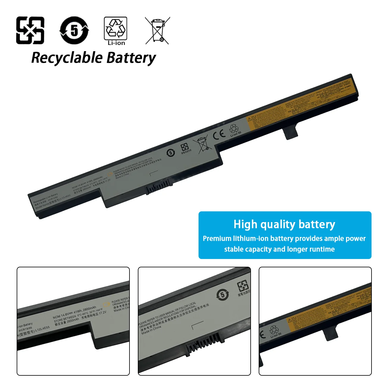 L12L4E55 L13L4A01 L12S4E55 Computer Laptop Battery for Lenovo IdeaPad Eraser B40-70 45 30 B50-80 N40-30 TianYi 300-15ISK 14ISK