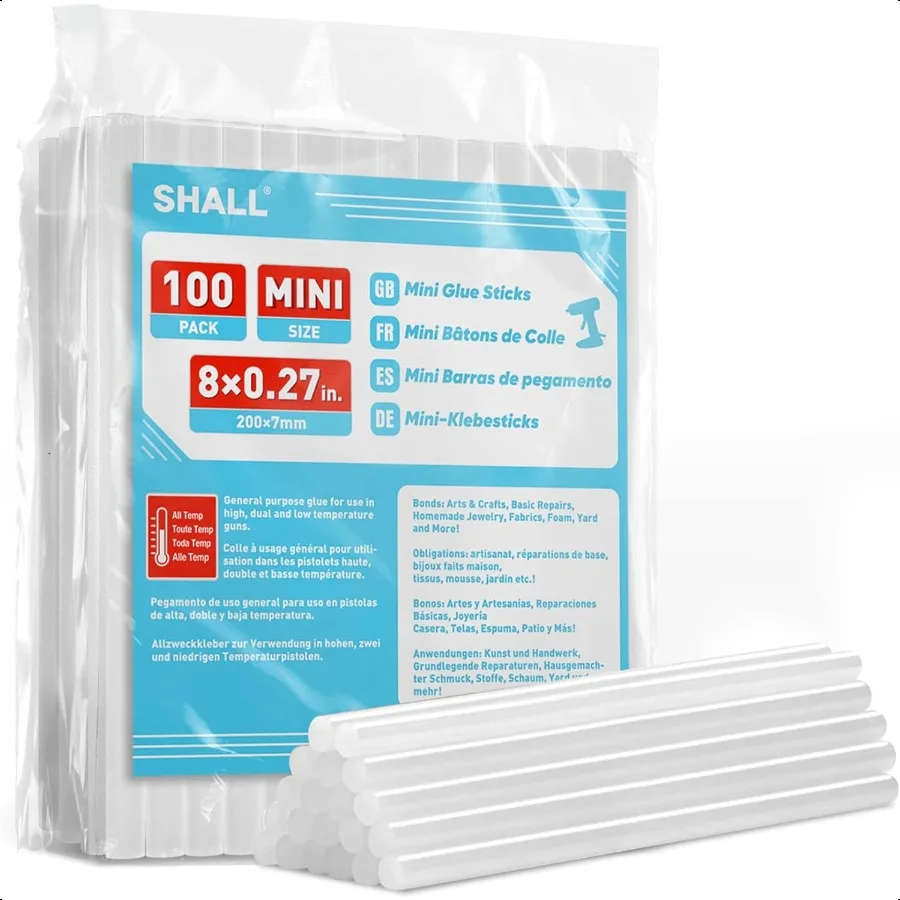 

Mini Hot Glue Sticks 0.27 Dia x 8 Long 100pack Clear Hot Melt Glue Gun Sticks for Alltemp Mini Glue Guns Multipurpose for Adult