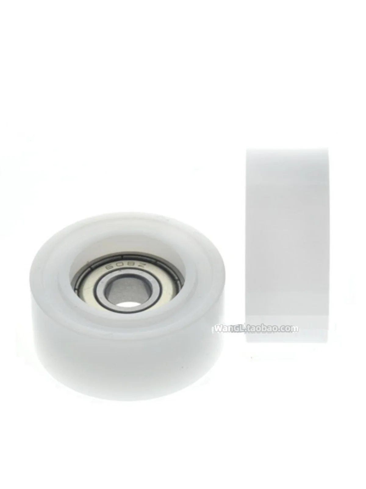 1Pc 8x35x15mm 608zz inner hole 8mm flat plastic white nylon wear-resistant bearing roller push-pull bearing track wheel