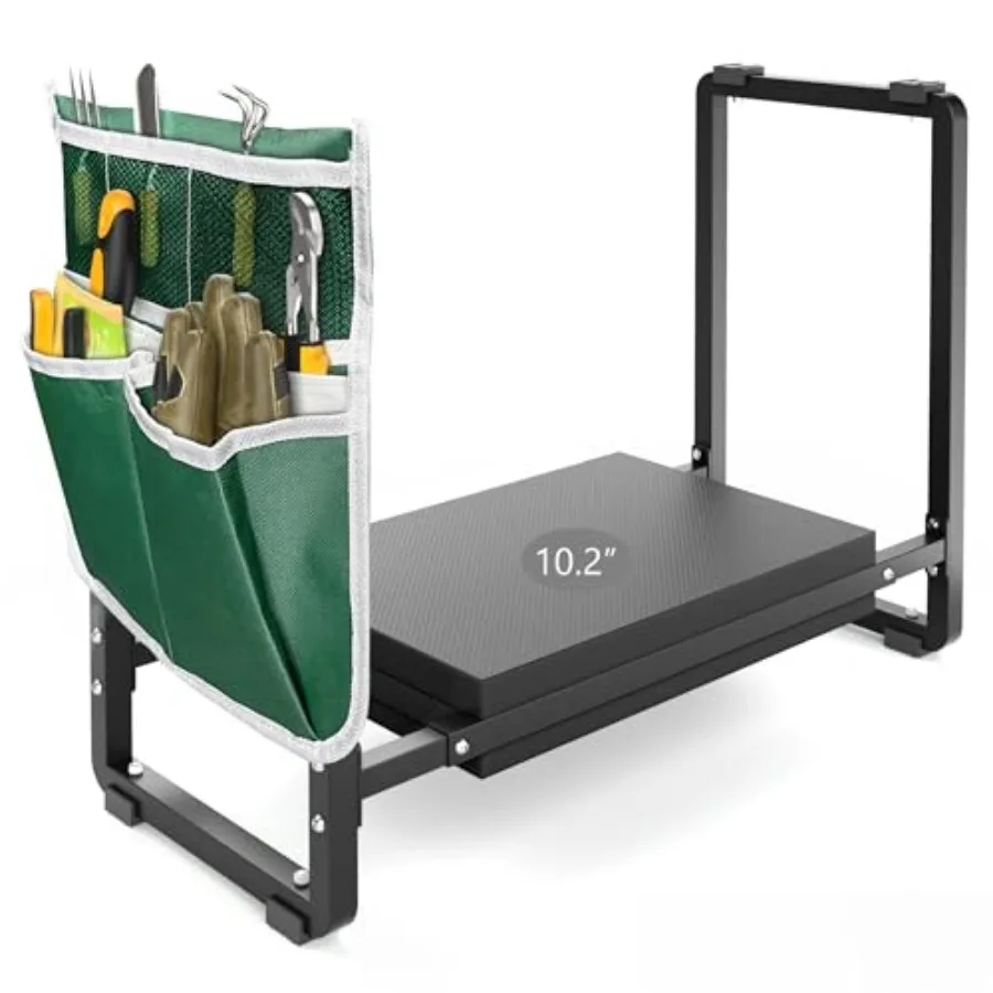 

Садовая скамья-подставка для коленопреклонения и сидения, 10,2 дюйма шире, сверхпрочная, утолщенная, для садоводства – многофункциональная скамья-подставка для сада