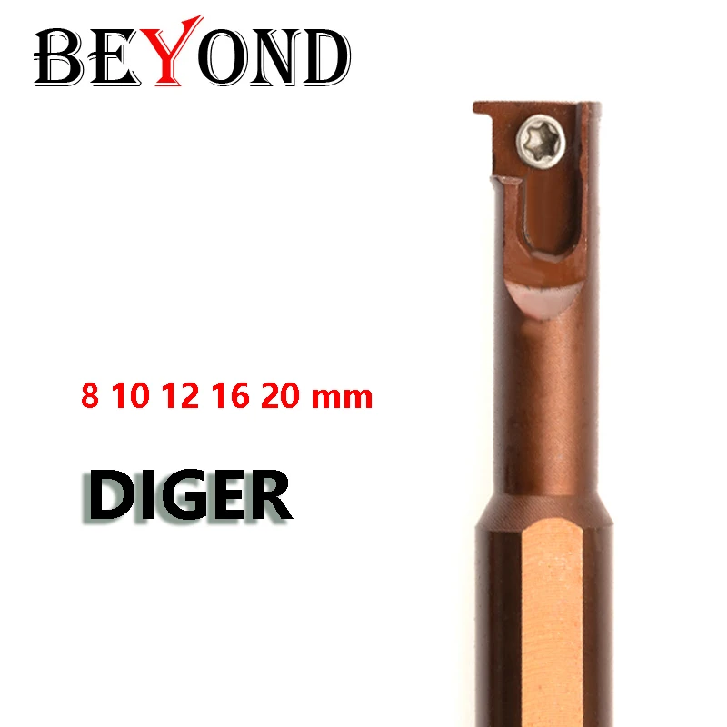 BEYOND DIGER SIGER 0808 1010 1210 1616 2020 A B C D Internal Groove Cutter Shank Spring Steel Small Hole Slotting Tool Holder