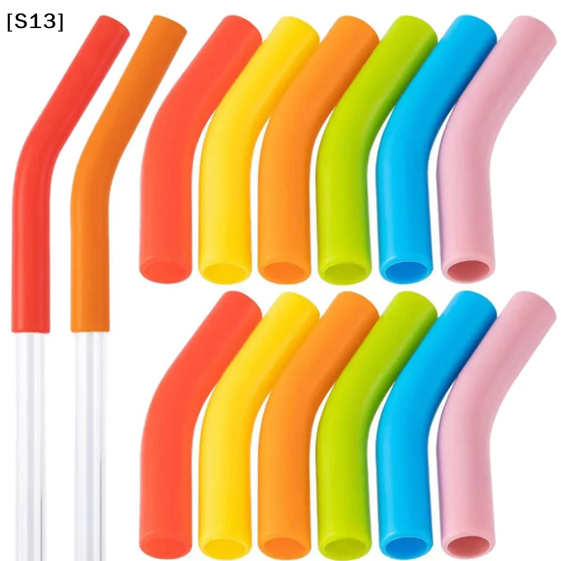 6Pcs/Set Soft Silicone Straw Covers Straws Tips Covers Fit For 9mm Wide Reusable Stainless Steel Straw Nozzles[Q]Q@