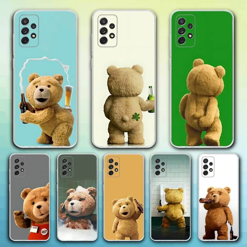 

Phone Case For Samsung S30,23,21,22,20, FE lite,S10,9,8,7 PIus Note20ultra Soft T-Teddy Movie Bear Ted Transparent