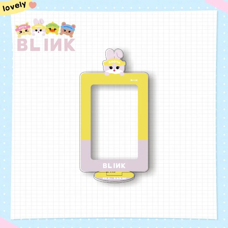 

Black Pink Exquisite Cartoon Acrylic Stand Figure Multifunctional Desktop Display Stand for Small Card Storage & Home Decor