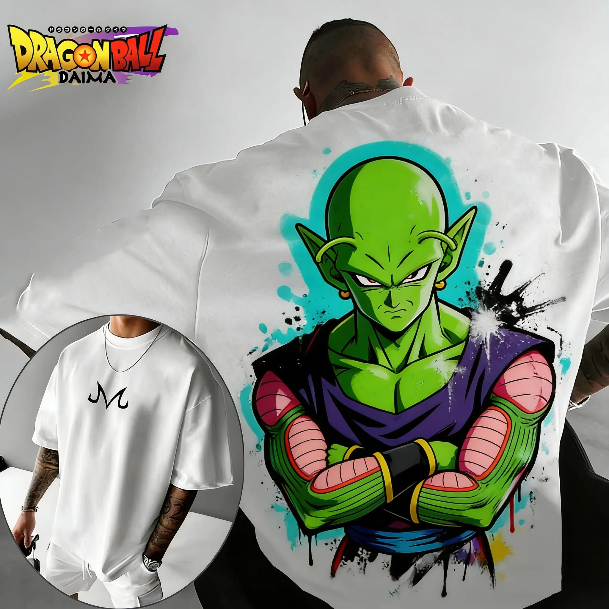 

Summer Bandai Hot Anime Style Retro T-shirt for Men To Anime As The Theme of Children and Adults Short Sleeve Punk Leisure Trend