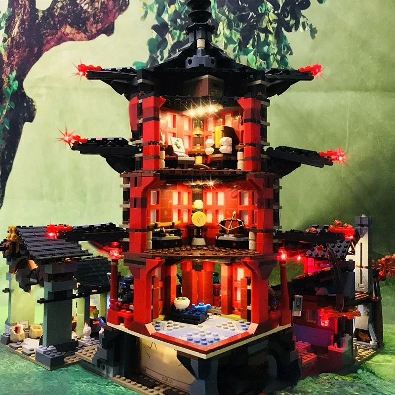 No Bricks Led Light Kit for Temple of Airjitzu Village Ninja Series 70751