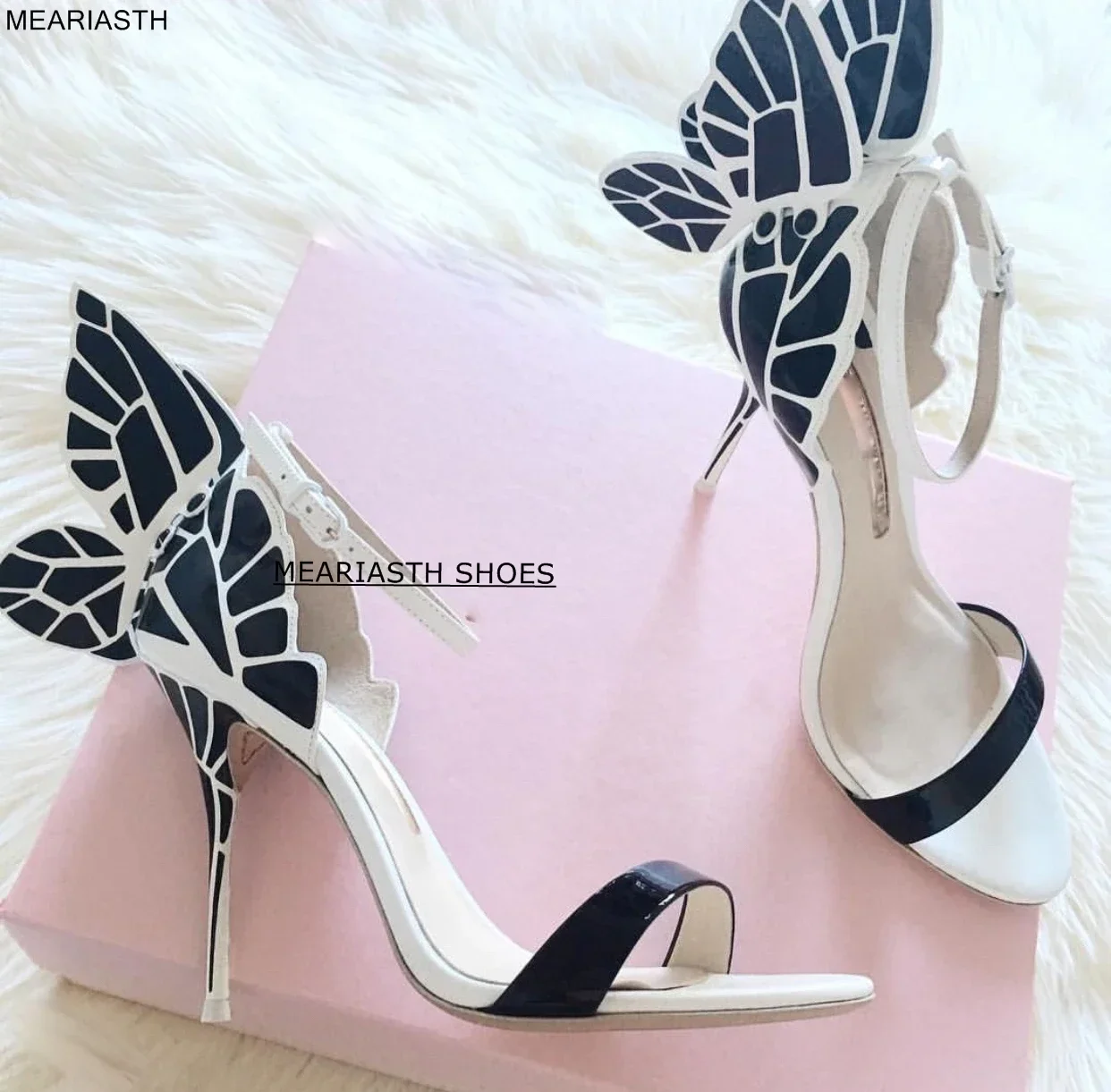 2022 Fashion Embroidered Women Summer Sandals Satin Butterfly High Heeled Footwear Adjustable Ankle Strap Shoes Women high heels