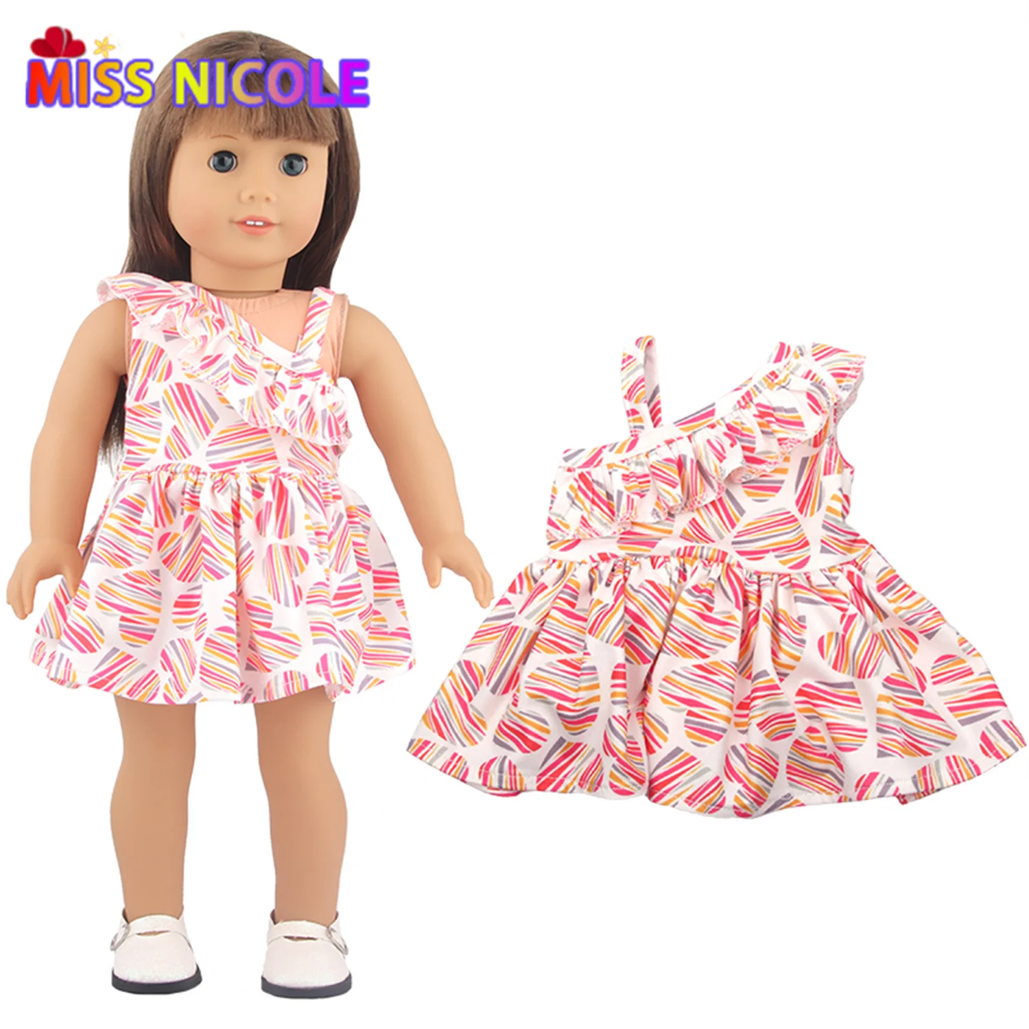 

Doll Costume Print Swimsuit Fit 43cm New Reborn Doll Flamingo Swimsuit 18 Inches Lifelike OG Dolls Cosplay Set
