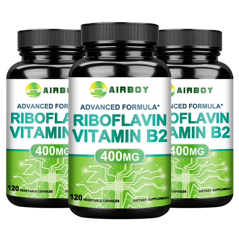 

Vitamin B2 Riboflavin 400mg - Energy, Skin & Cellular Health Supplement, Nervous System Support