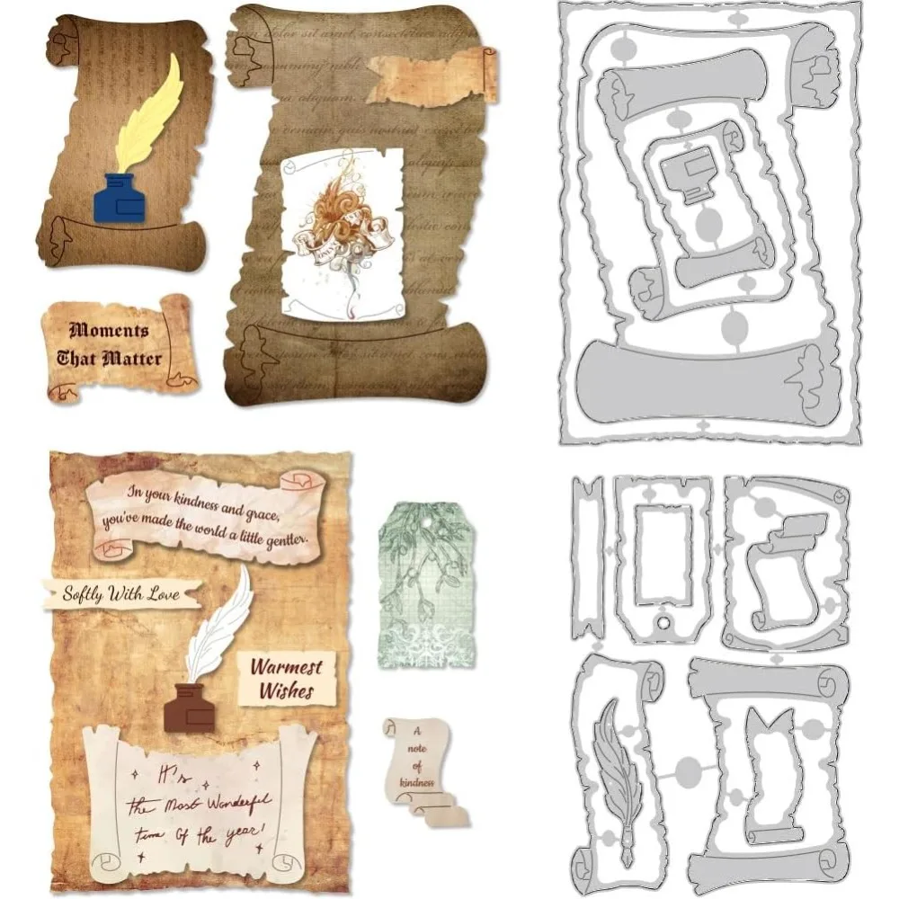 Schneideformen aus Kohlenstoffstahl im Scroll-Design für DIY-Scrapbooking, Fotoalben, dekorative Prägung, Papierkarten, verschiedene Formen