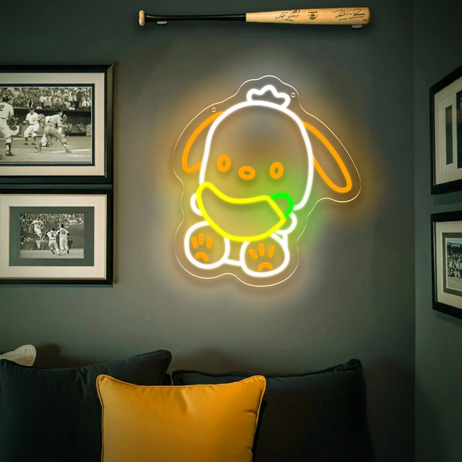 Sanrio Neonschild Pochacco Neonlicht für Geständnis der Liebe, Party, Schlafzimmer, Spielzimmer, Fenster, Café, Bar, Getränke, Shop-Dekoration