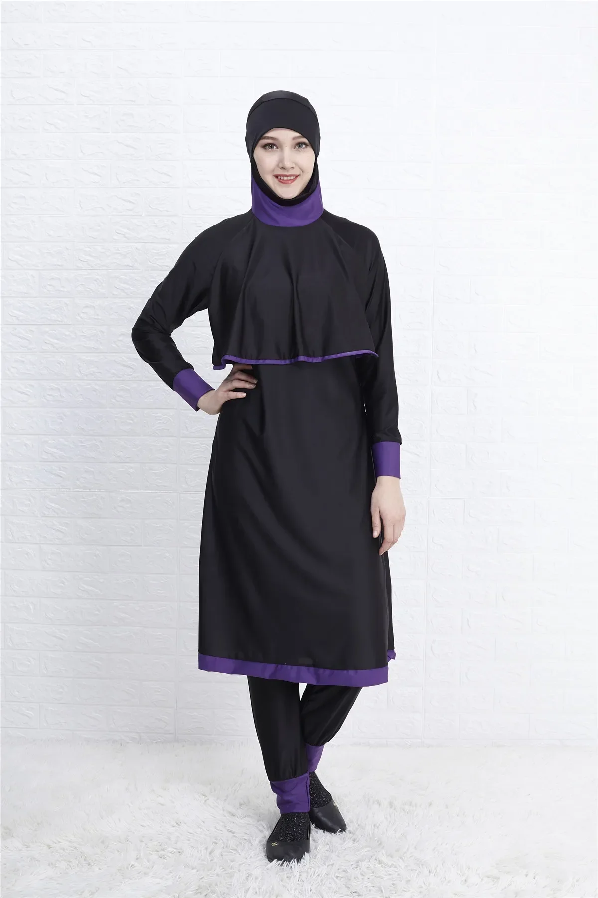 Costumi da bagno Delle Donne Islamico musulmano con cappuccio Costumi Da Bagno 2 Pezzo del Vestito Hijab Costume Da Bagno Modest Nuotata Surf Usura