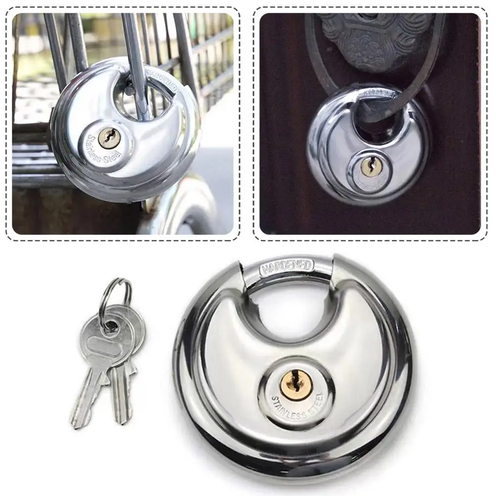 

1PC 60/70/80/90MM Round Cool Duty Stainless Steel Round Disc Rustproof And Lock Padlock Storage Waterproof Pad I0M6