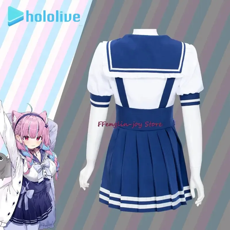 2025 yiyiMinato أكوا تأثيري حلي أنيمي VTuber Hololive رجل امرأة معطف بطانة تنورة هالوين لولي لوليتا بحار المدرسة Unifo