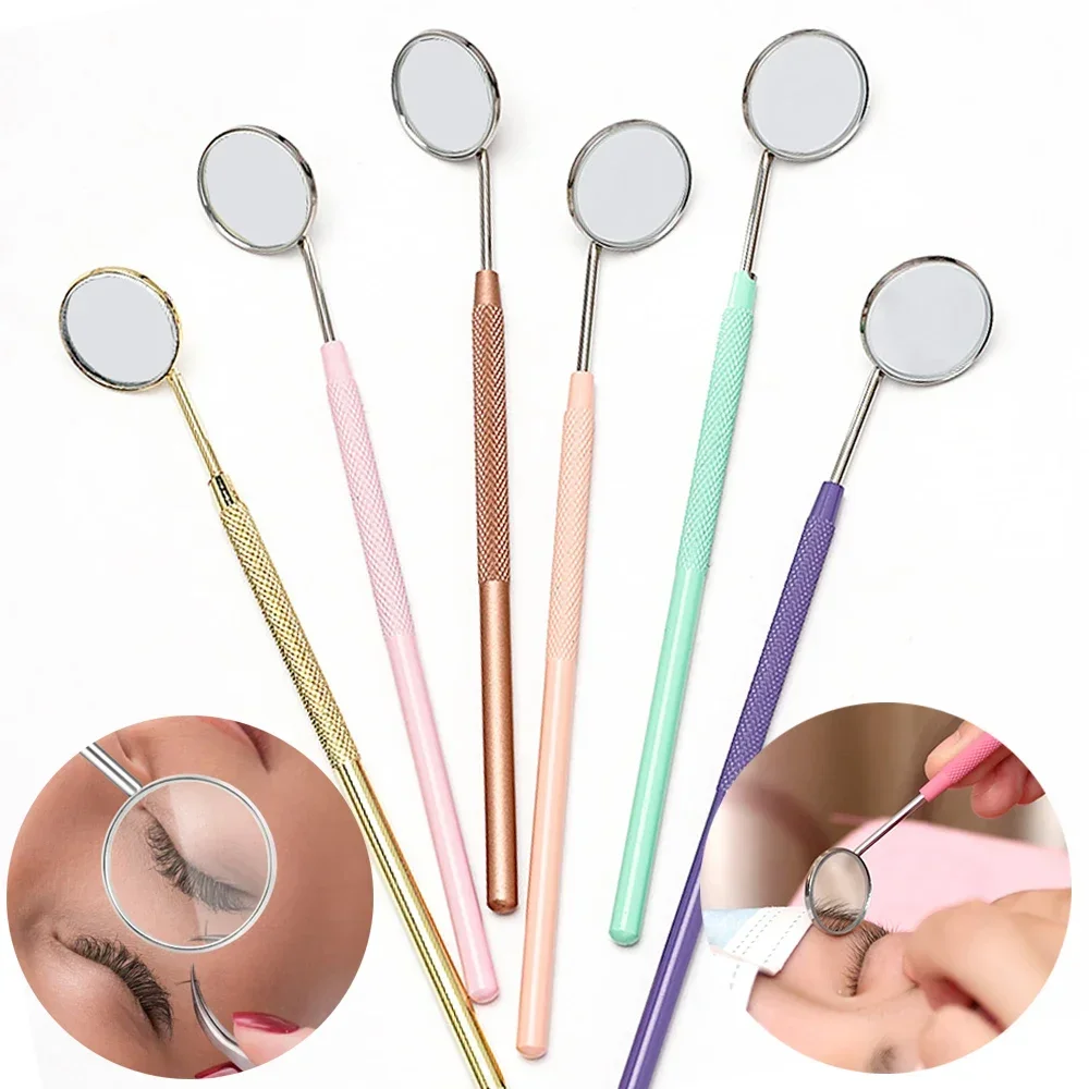 Wimper Spiegel Grote Make-Up Spiegel Vergrotende Schoonheid Lange Handgreep Spiegel Voor Het Controleren Van Valse Wimpers Tools Uitbreiding Make-Up Tool