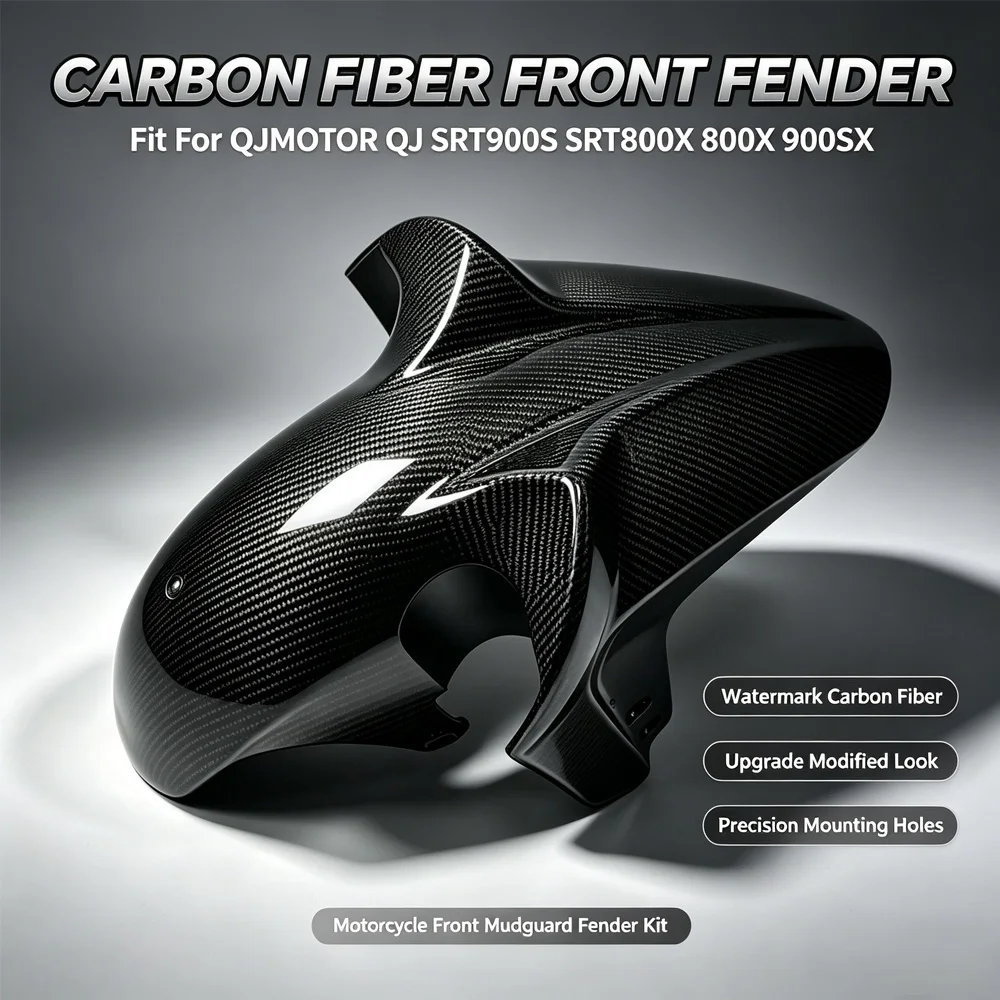 For QJMOTOR QJ SRT900S SRT800X 800X 900S Carbon Fiber Front Fender Modified Look Precision Mounting Holes Front Mudguard Fender