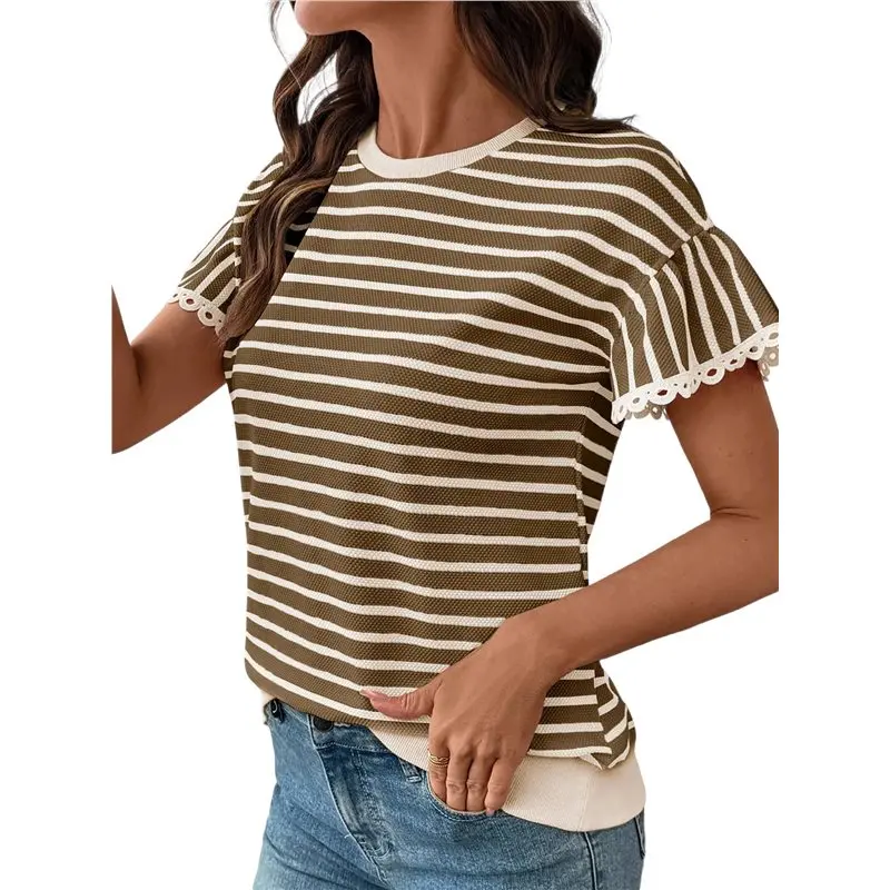 

Женские летние свободные топы CYL: модные рубашки в рубчик с полосками, деловые и повседневные рубашки