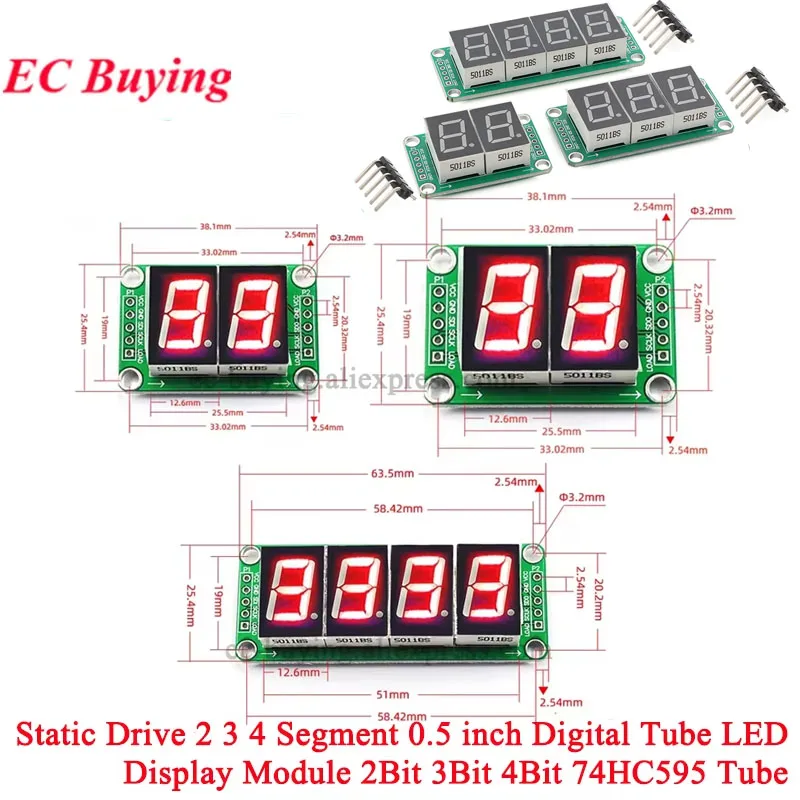 10 قطعة/1 قطعة محرك ثابت 2 3 4 قطعة 0.5 بوصة أنبوب رقمي LED وحدة عرض 0.5 '2 الرقمية 74HC595 أنبوب سلسلة لاردوينو لتقوم بها بنفسك