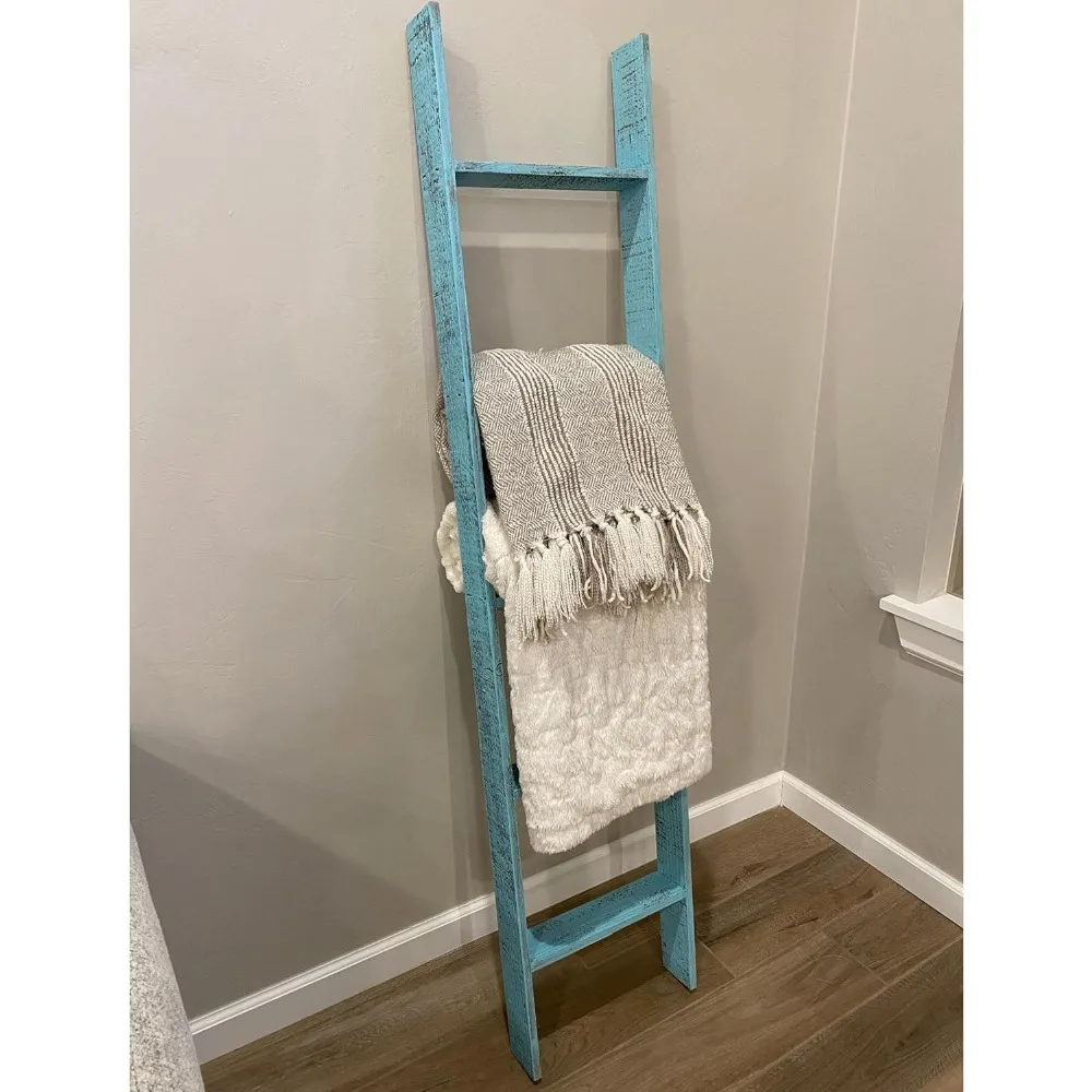 

BarnwoodUSA Reclaimed Wood Bookcase Ladder (5 Foot, Turquoise)