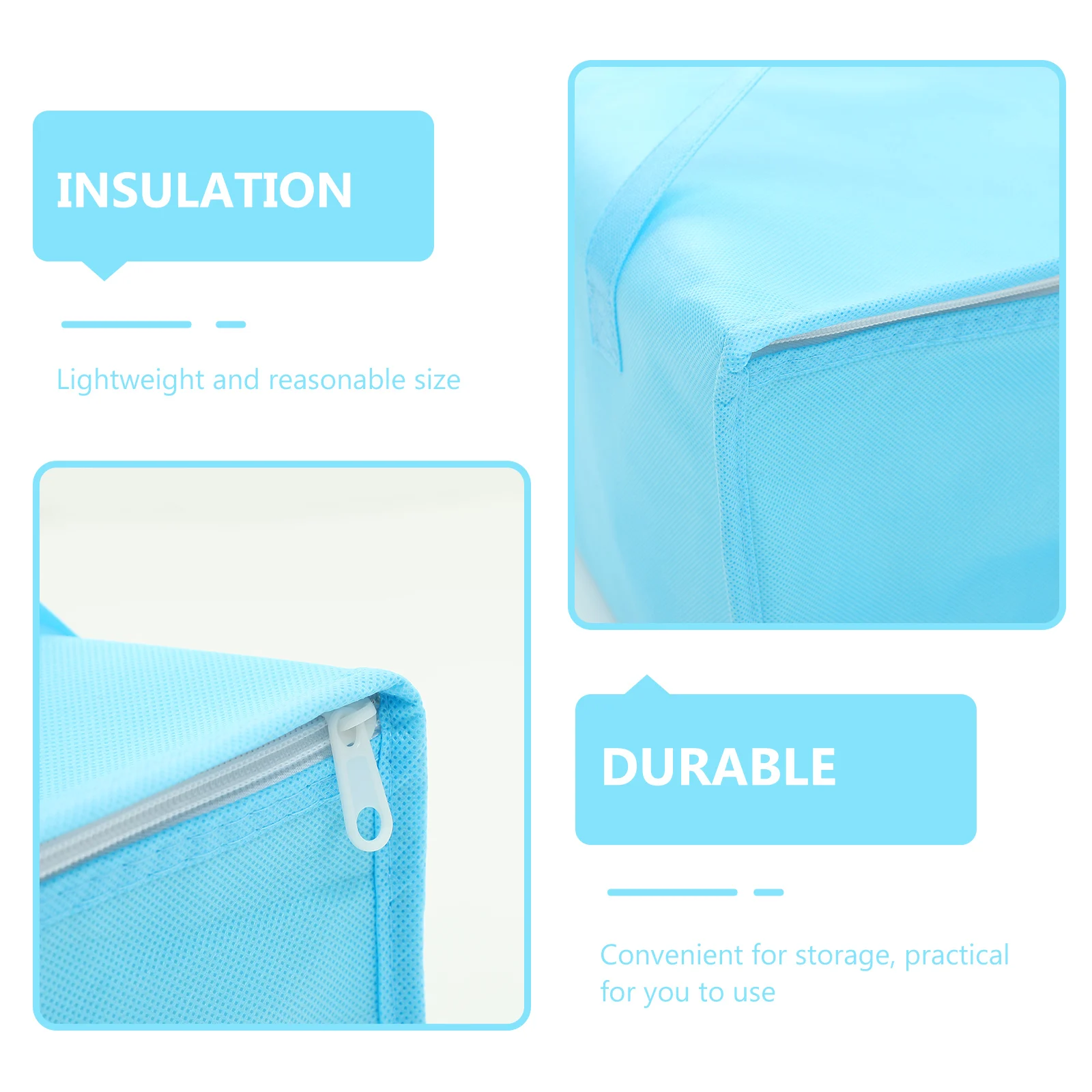 

Insulated Food Bag Waterproof Lunch Handbag Portable Cake Carrier 40x40x22cm Blue Sandwich Container Food Delivery Pizza Outdoor