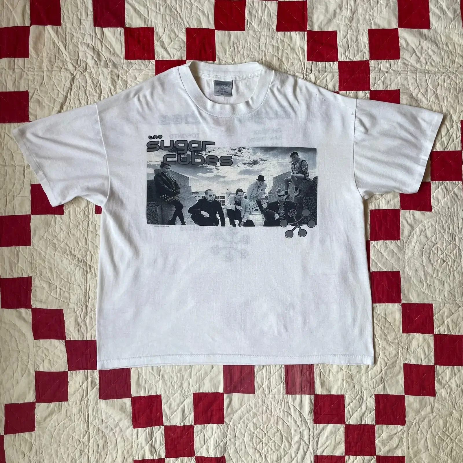 Vintage 1989 The Sugar Cubes Tour T Shirt Bjork Band vintage Washed Stylish designer clothes Stretched Slightly Soft Breathable