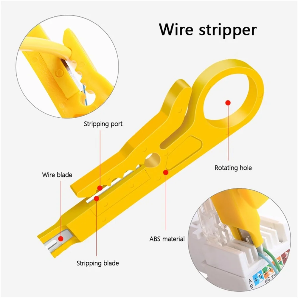 1pc/10pcs Crimper Pliers Portable Wire Stripper Knife Cable Stripping Wire Cutter Tools Cut Line Pocket Multitool Crimping Tools