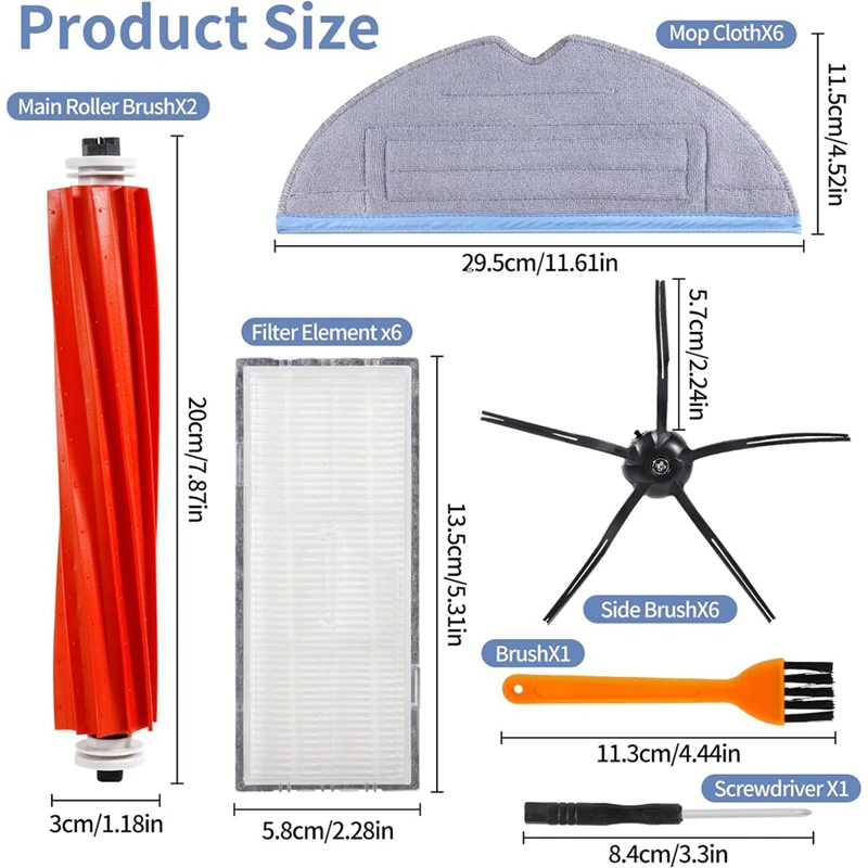 ชิ้นส่วนอะไหล่สําหรับ Roborock S7, ชิ้นส่วนอะไหล่สําหรับ Roborock S7/S7+/T7S Plus/T7, แปรงหลัก, ตัวกรอง, แปรงด้านข้าง