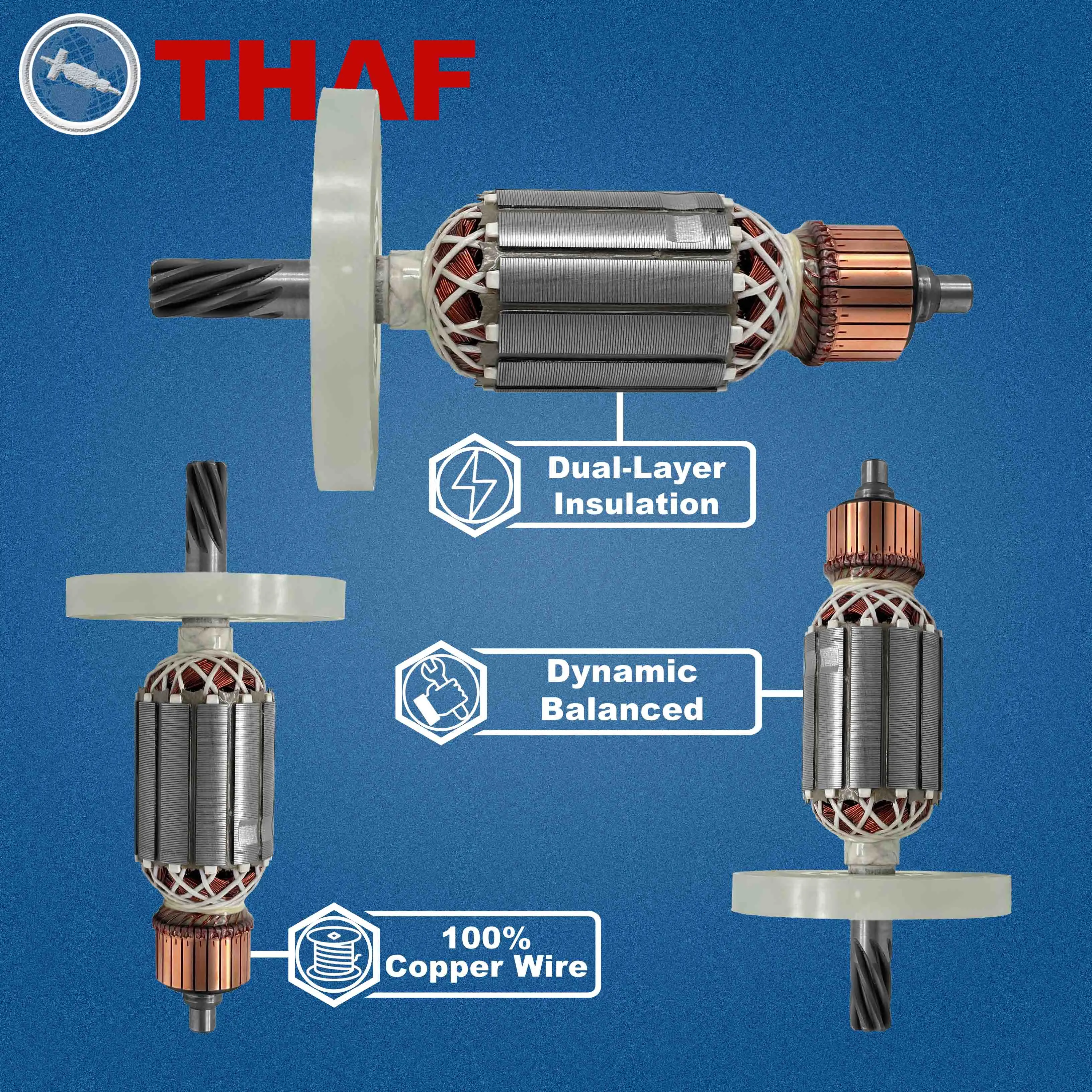 AC 220V 240V HM0810 HM0810T Armature Rotor For MAKITA Hammer Drill Spare Parts Rotary Hammer Breaker 516148-3