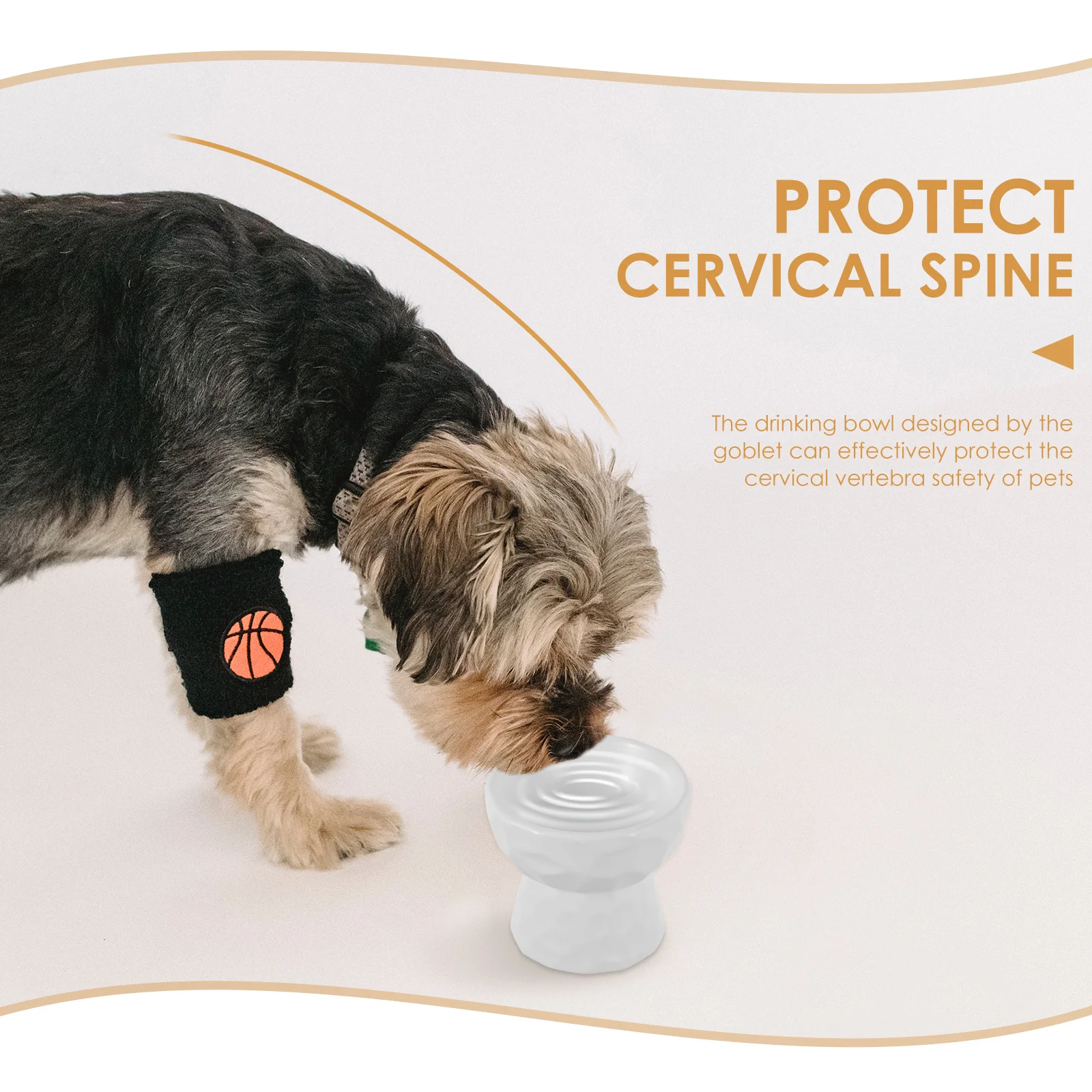 

Sturdy High Leg Ceramic Pet Bowl Easy to Clean Dish for Cat Dog Food Water Container Large Capacity Feeding Basin