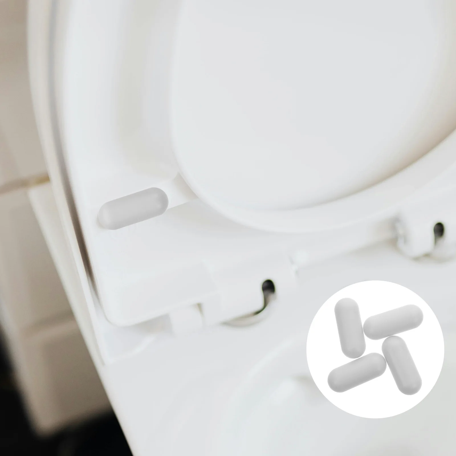 

4Pcs Antislip Gasket Toilet Seat Bumper Plastic Buffer Pads Easy Install Toilet Seat Cushioning Pads Spacer Height Increase