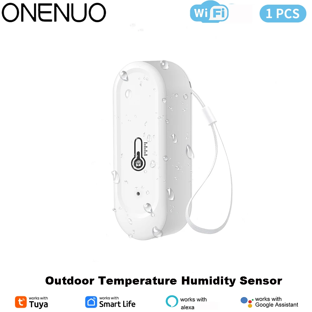 Wasserdichte Temperatur- und Feuchtigkeitssensoren IP65 für den Außen- und Innenbereich, Smart Home Tuya Sensor, unterstützt Alexa und Google Assistant – Detail 1