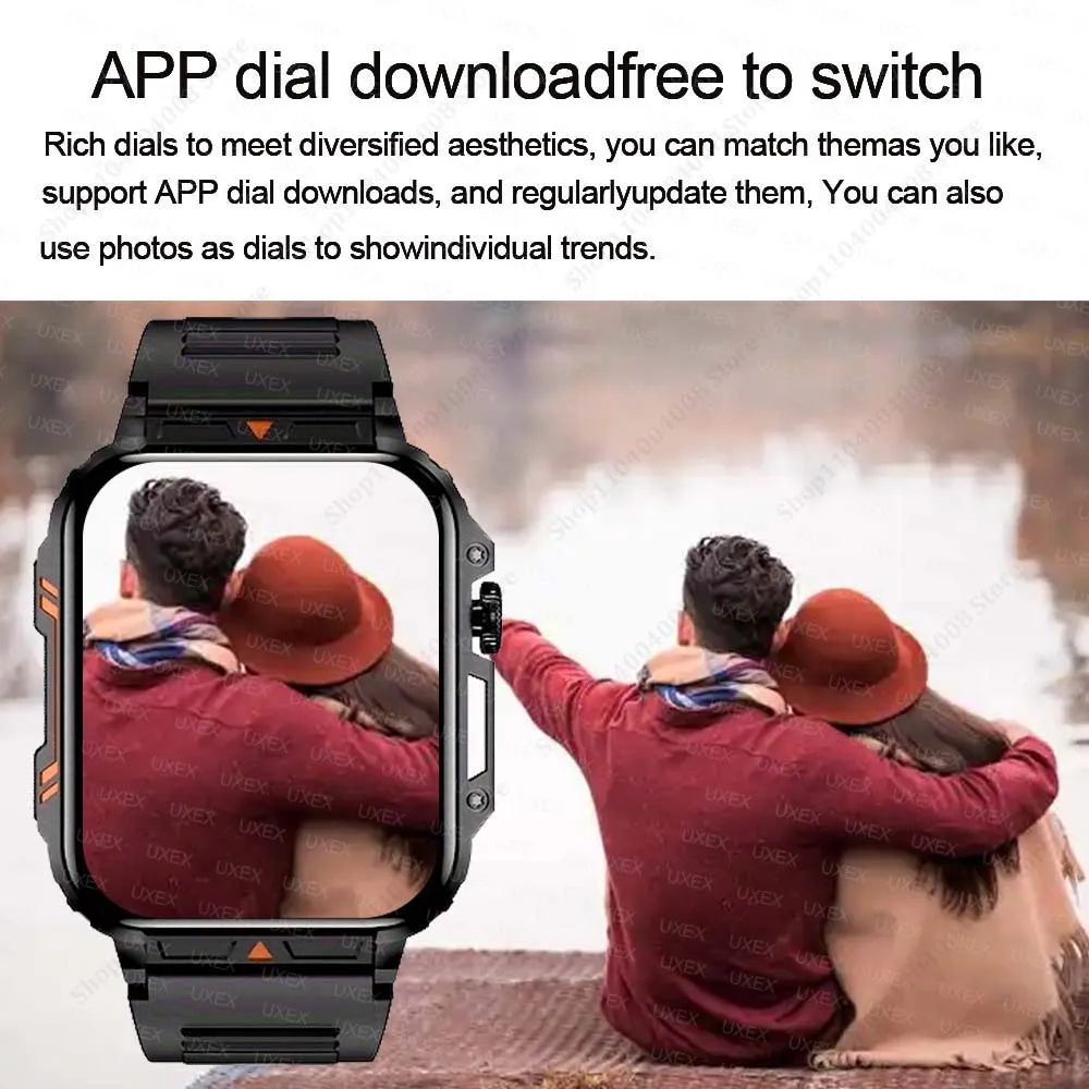في الهواء الطلق العسكرية ساعة ذكية الرجال مراقبة الصحة بلوتوث دعوة اللياقة البدنية الرياضة مقاوم للماء متعددة الوظائف النساء ساعة أندرويد Ios