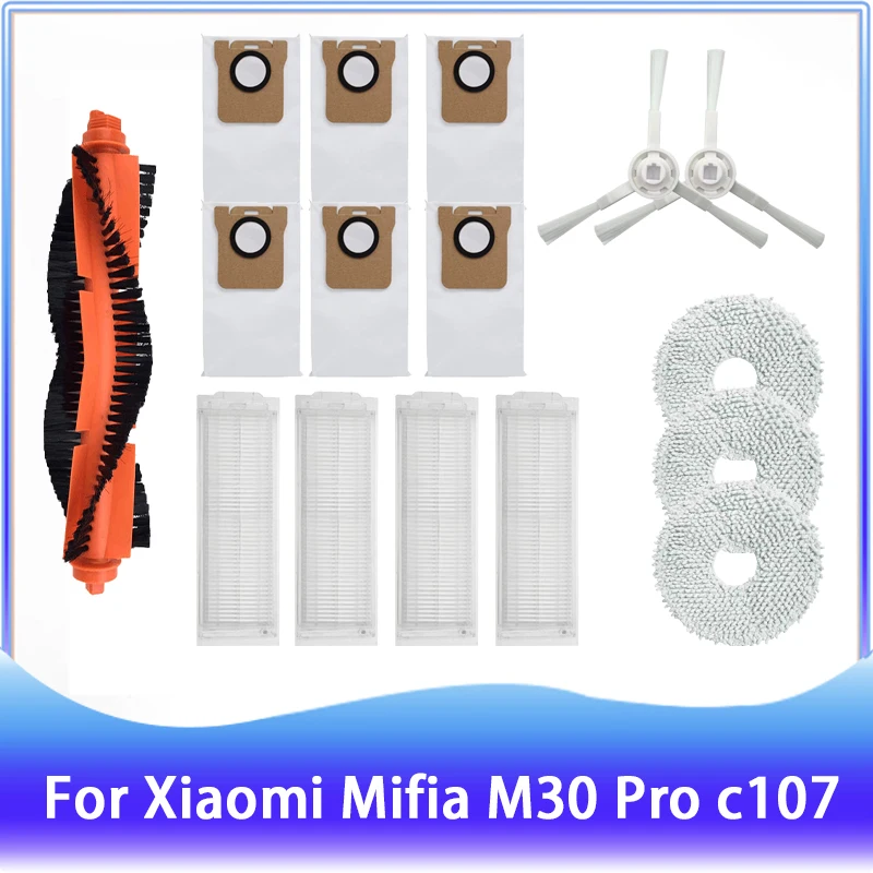 For Xiaomi Mijia M30 Pro C107 Replacement Spare Parts Accessories Mop Cloth Dust Bag Hepa Filter Main Brush