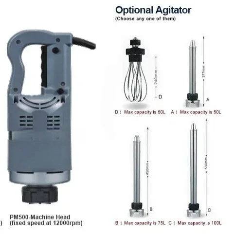 Heavy Duty Manual Industrial Mini Hand Immersion Stick Blender Cuisine Machine Food Mixer