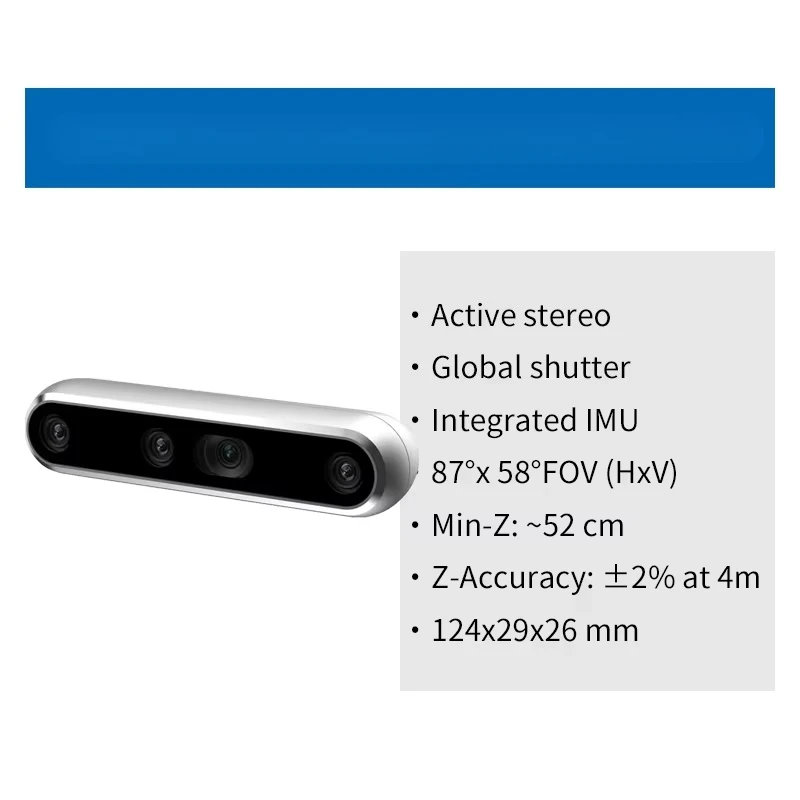D455 Camera  Silver 6 M 0.4 M 1280 X 720@30 Fps Electronic Kit Camera Outdoor or Indoor