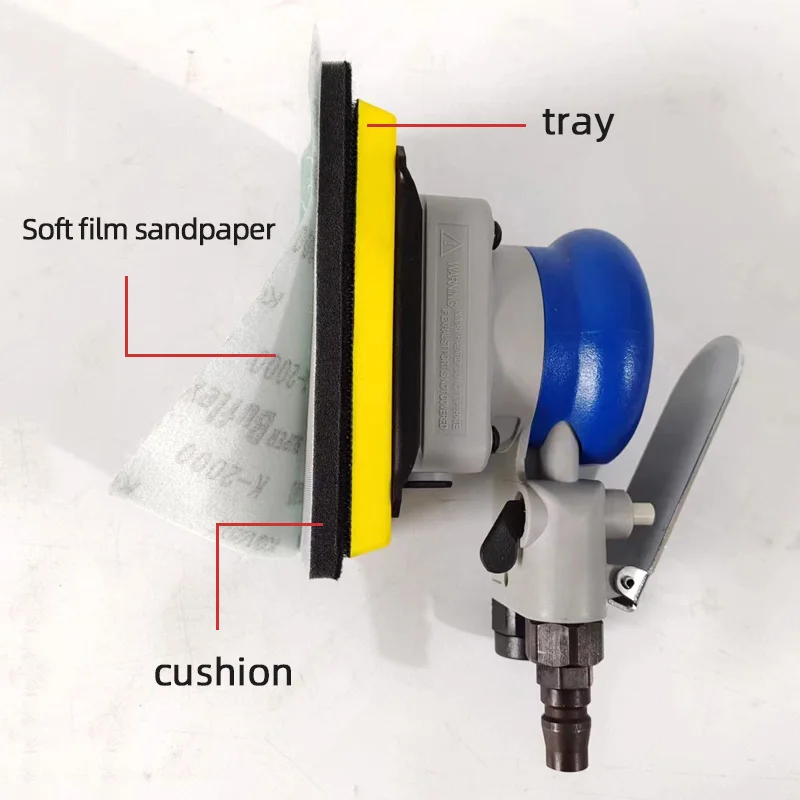 PANDAS Pneumatic Square Dry Grinder 70×108 MM Aircraft And Car Sanding Putty Sandpaper machine