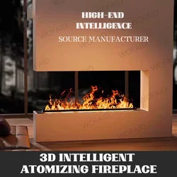 Nordic Simple 3D Atomization Fireplaces Home Decorative Fireplace Light Luxury Embedded TV Cabinet Fireplace with Fire Imitation