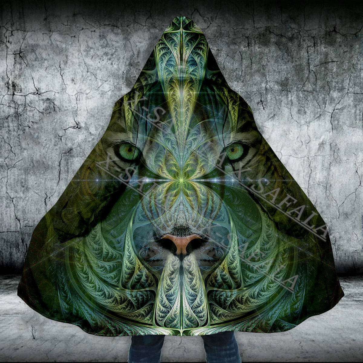 

Wolf Animal Totem Trippy Psychedelic Art Thick Warm Hooded 3D Print Cloak Men Overcoat Coat Windproof Fleece Cape Robe Blanket-1