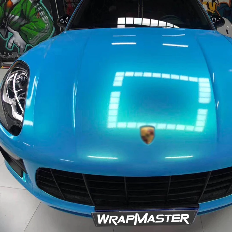 Wrapmaster 5M/10M/18M Auto Vinyl Colors Fantastic Coral Color Shift Automotive Wrap Material Sky Blue