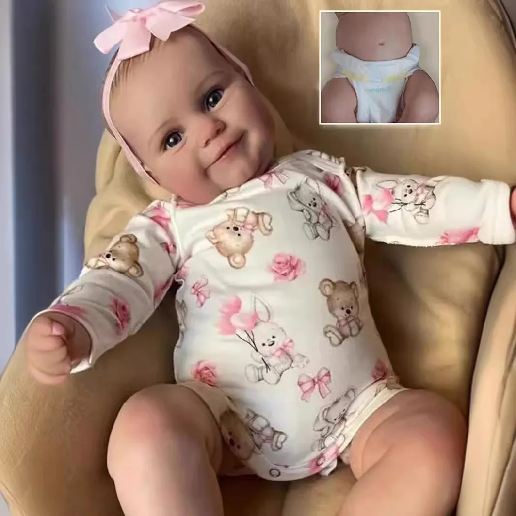 

NPK 50CM Maddie Reborn Baby Doll Full Body Silicone Toddler Girl Doll Hand-Drawn Hair 100% Hand-Painted Realistic Collectible