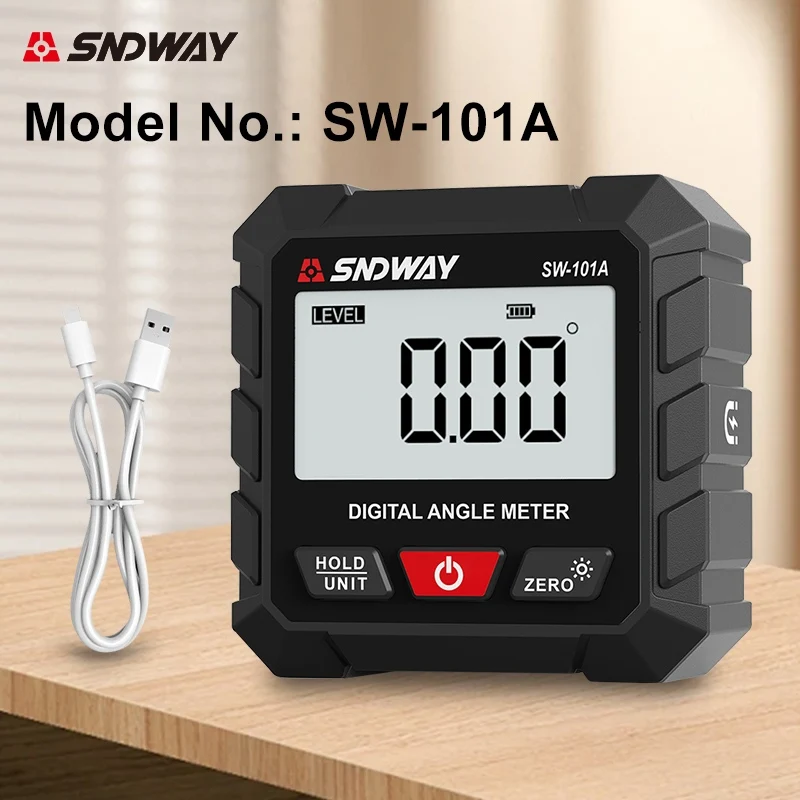 

SNDWAY digital inclinometer, 4-sided magnetic inclination measurement, 4x90 ° angle measuring instrument, protractor