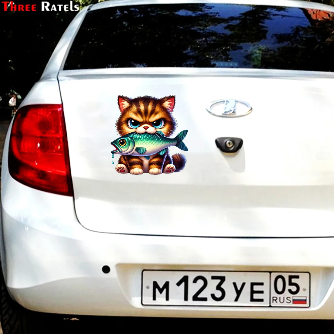 Three Ratels CD145 Funny cartoon cat wall stickers for decorating children's bedrooms Computer decal car body sticker