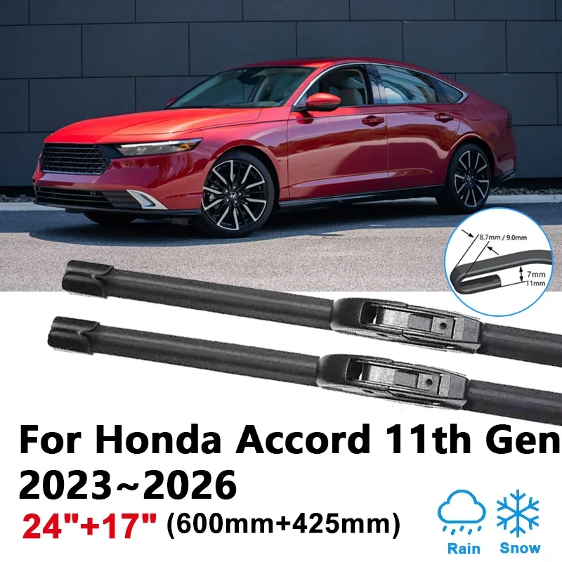 

24"+17" For Honda Accord 11th Gen MK11 2023 2024 2025 2026 Car Wiper Blades Rubber Window Front Wipers Brush Tools Accessories
