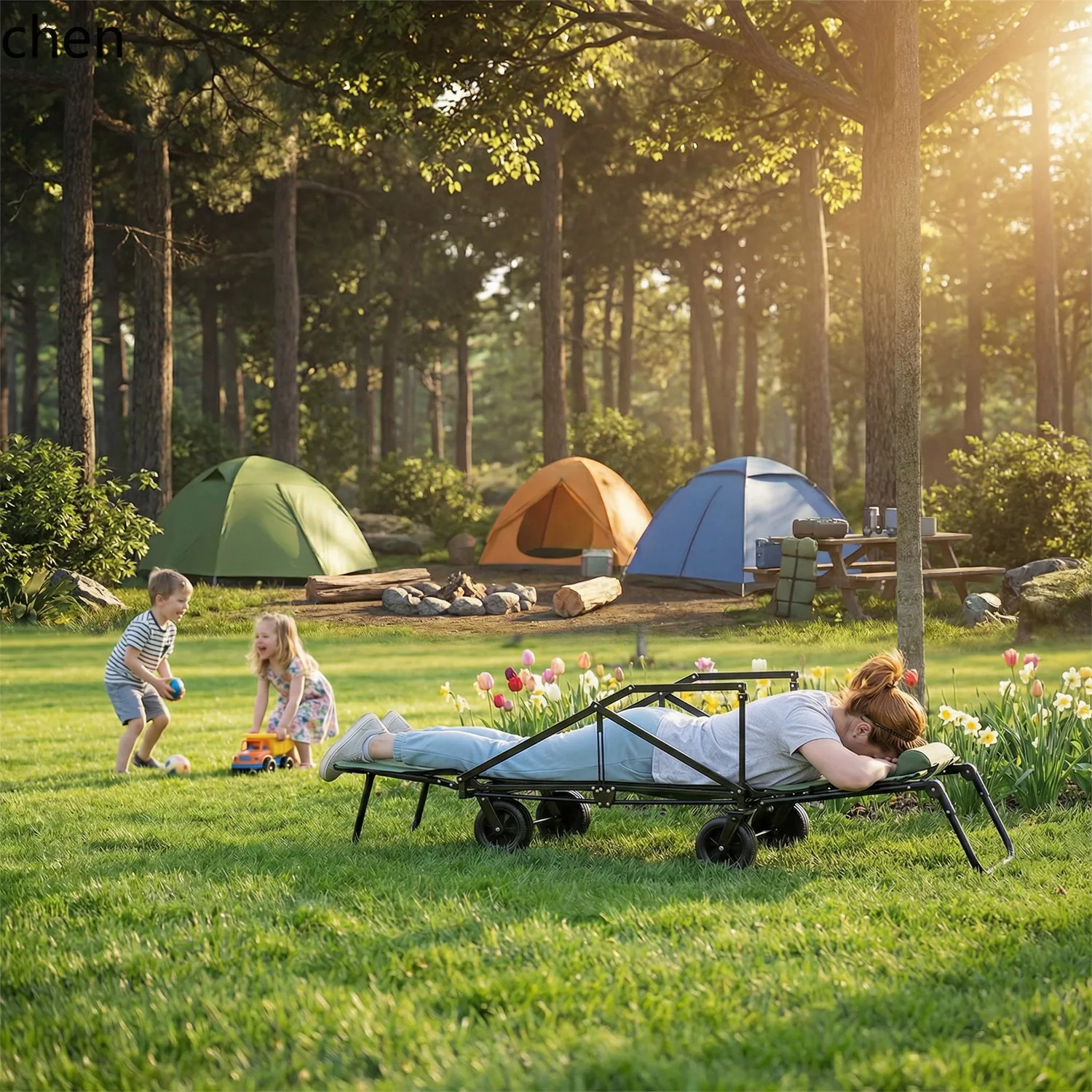 Hxl easy-fold collapsible camping cart - portable travel & picnic wagon