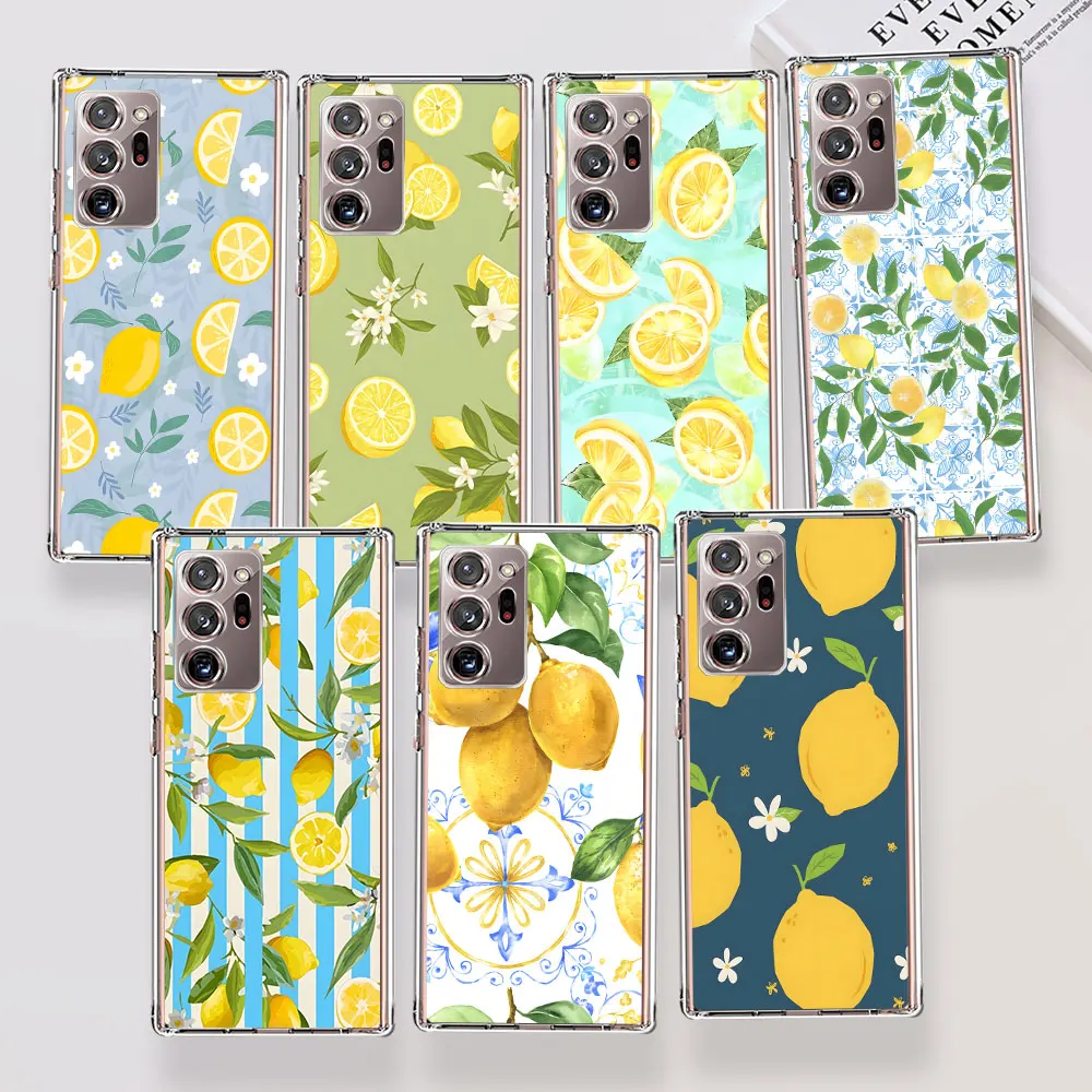 Summer Fruits Lemon Case for Samsung Galaxy Note 20 Ultra 5G 10 Plus 8 9 10 Lite TPU Phone Cover M21 M32 M51 J8 2018 Soft Shell