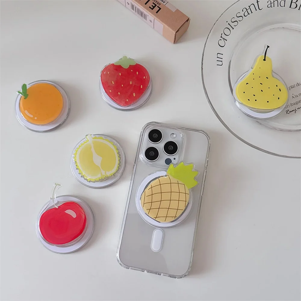 

Корейская милая фруктовая вишня для Magsafe, магнитная подставка для телефона Griptok Grip Tok для iPhone Xiaomi, чехол-держатель для беспроводной зарядки, кольцо