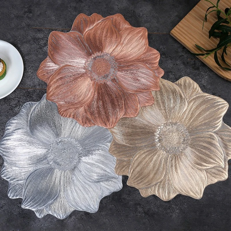 Lotus Coaster Placemat Set Non-Slip Heat Resistant Waterproof Oilproof Nordic Style Table Mats for Kitchen Dining Home Decor